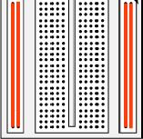 Each terminal strip has 60 rows and 5 columns of contacts on each side of the centre gap. Each row of 5 contacts is a node.