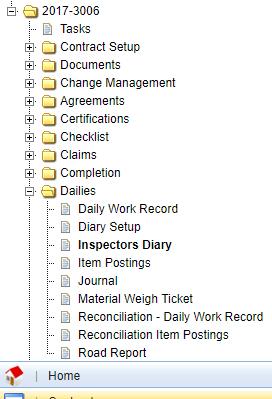Daily Diaries Guide Inspector s Diary Tab The first WBCMS task any inspector should do when arriving to site each day prior to the commencement of work, is create a draft Diary Record and save it.