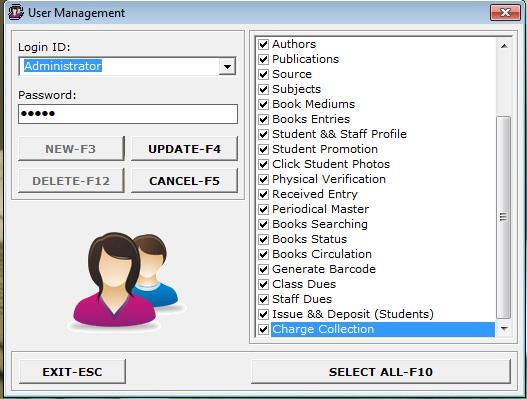 Admin Utility >> User Management Screenshot [27] The user management is so easy and administrator can allot the rights to access the software authentication.