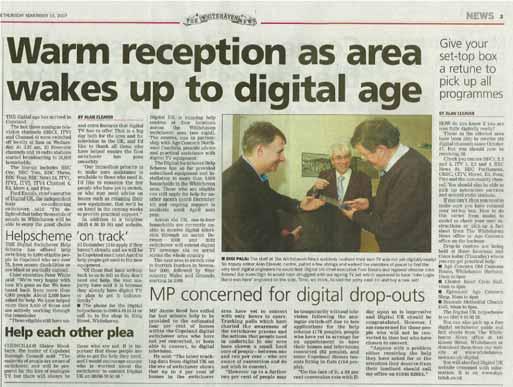 41 REPORT ON THE FIRST DIGITAL TV SWITCHOVER IN WHITEHAVEN / COPELAND, CUMBRIA 6.