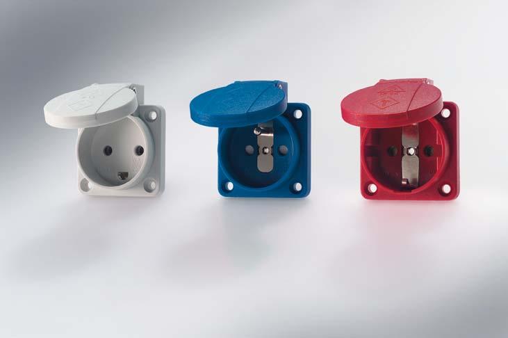 Product information Plugs and sockets for harsh conditions. SCHUO by MENNEES with the hammer symbol. Acc. to VDE 0105 part 115. Made of high-grade AMAPLAST. Acc. to VDE 0620 for harsh conditions.