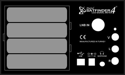 FRONT PANEL : LNB AND BATTERY WARNING EDITING DIRECTION AND DIGIT KEYS MENÜ TV AND RADIO