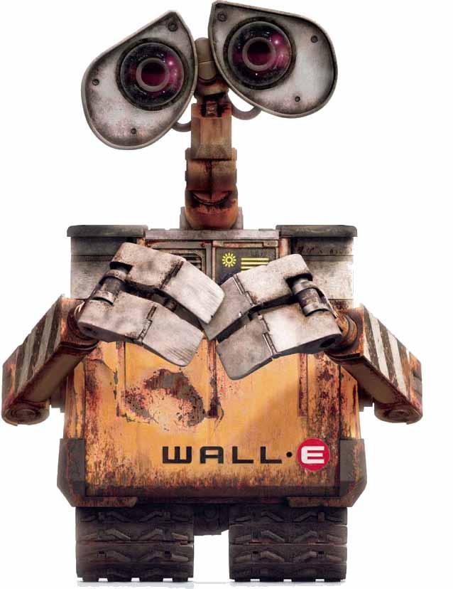 Another robot comes down and checks if it s clean. And Wall-e (the robot) finds her.