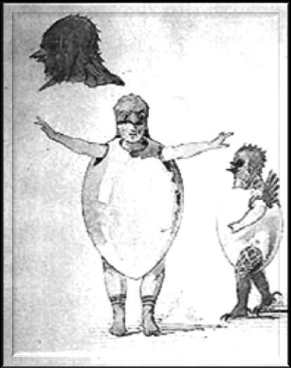 Musical Activity No. 2 The Ballet of the Chicks in their Shells EGGstraordinary Cosutmes! Victor Hartmann s humorous sketch shows chickens wearing shells like fashionable new outfits.