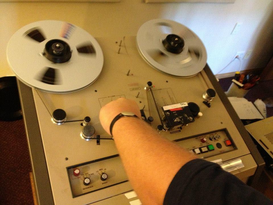 Master tapes were baked at low temperature in an small electric oven overnight.