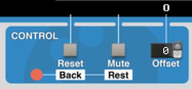 In Record Mode, the button functions as a Back button that erases the last note you recorded. Mute/Rest Offset In Playback Mode, this button works as a temporary Mute button.