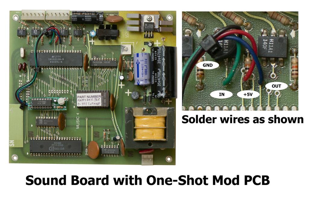 The finished project will look like this. I mounted the project board in an empty space on the sound board as seen in the image below.