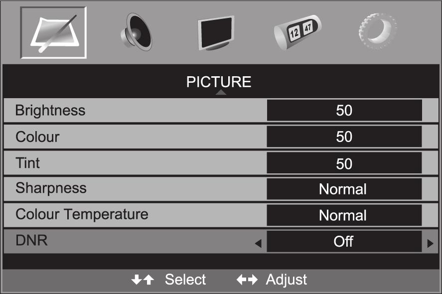 Customising the PICTURE Setting Picture Mode Allows you to set your preferred picture mode. 1. Press the MENU button and then use the buttons to select the PICTURE Preparation Connections 2.