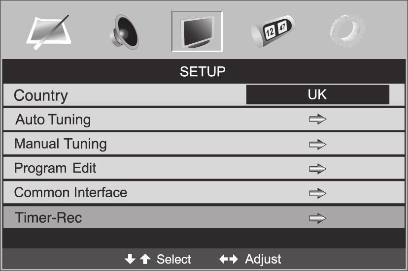 4. Press the MENU button to save the setting and return back to the previous 5.