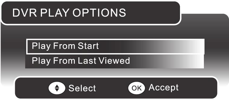 Press the buttons to select the recorded programme you want to view.