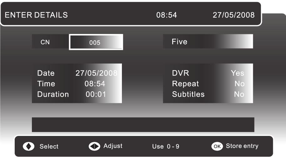 Timer Programming Preparation This function is used to perform scheduled recording. 1. Press the EPG button on the remote control. The EPG menu will appear.