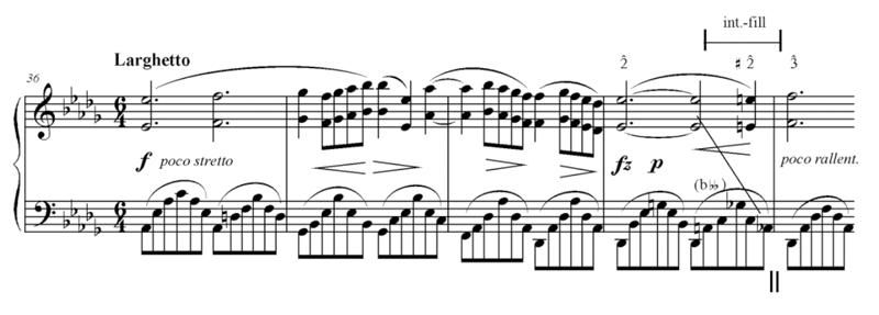 1, measures 25 30. Annotated score Example 10.