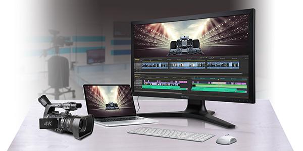 99% EBU and 75% NTSC for video editing An EBU color preset mode offers an accurate colour space and stable picture performance ideal for broadcasting, editing, and video production.