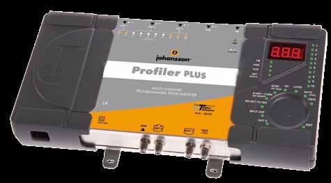 Digital terrestrial TV new Programmable amplifiers PROFILER PLUS Amplification of (SAT) / FM / VHF / AUX and filtering - equalizing 10 clusters coming from 3 UHF configurable inputs 1 or 2