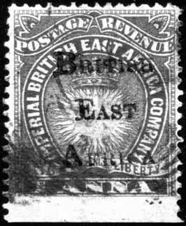 The IBEAC opened post offices in May of 1890 at Lamu and Mombasa, using overprinted stamps of England while they awaited production of their own definitive stamps.
