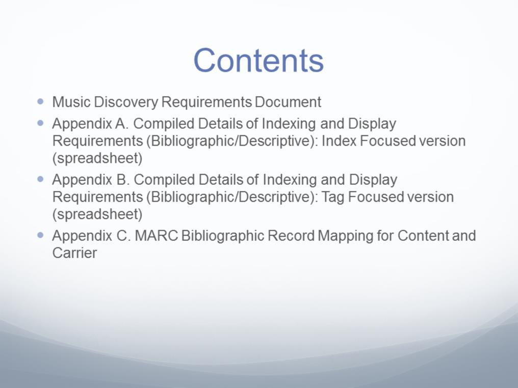 The MDR consists of a main document plus 3 appendixes.