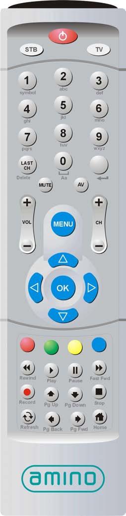 1 Overview The Amino remote control is designed to complement the Amino range of Set-Top Boxes in terms of style, quality and