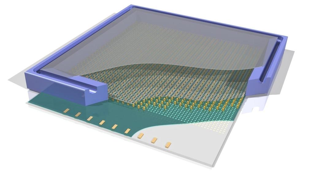 High granularity pixel chip Cell pitch 55 60 μm in X and Y Thinned to 50 100 μm Principle of Gossip Detection medium: thin gas layer instead of bulk