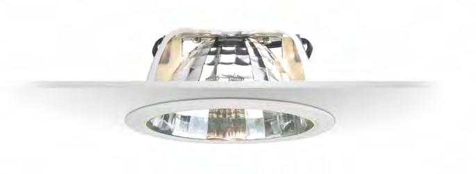 CCT HI ROuND Recessed downlight for metal halide and halogen lamps. Body and round ring made of die-cast aluminium painted white.