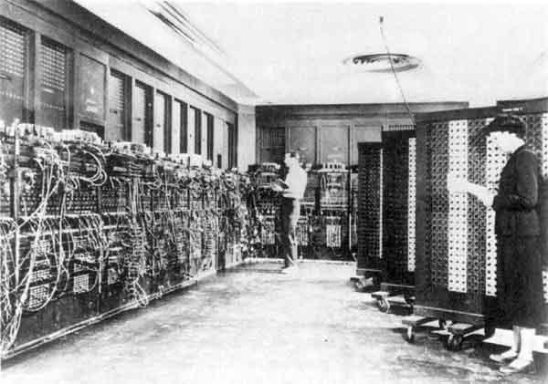 ENIAC After the War: ENIAC modified to act as stored program computer with 99 basic instructions, core memory added (100 words, 10 digits each), used portable function