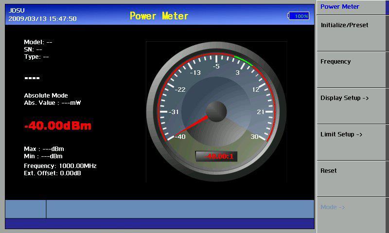 6-4 POWER METER & RF SOURCE Display Setup: Sets the following items. Sets Display Value in Absolute or Relative. Sets Reference Level to be used in Relative display mode.