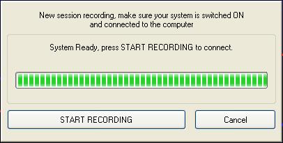 Switch the NeXus on. Click the recording button. The select a client dialog box will appear.