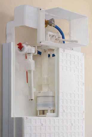 WC INSTALLATION SYSTEM ONE-PIECE CISTERN 100% pressure control of every component. Long life-span. Resistant to temperature changes.
