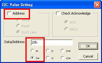 Click P1 ( Used ) and input the value 20h in Data/Address and select!