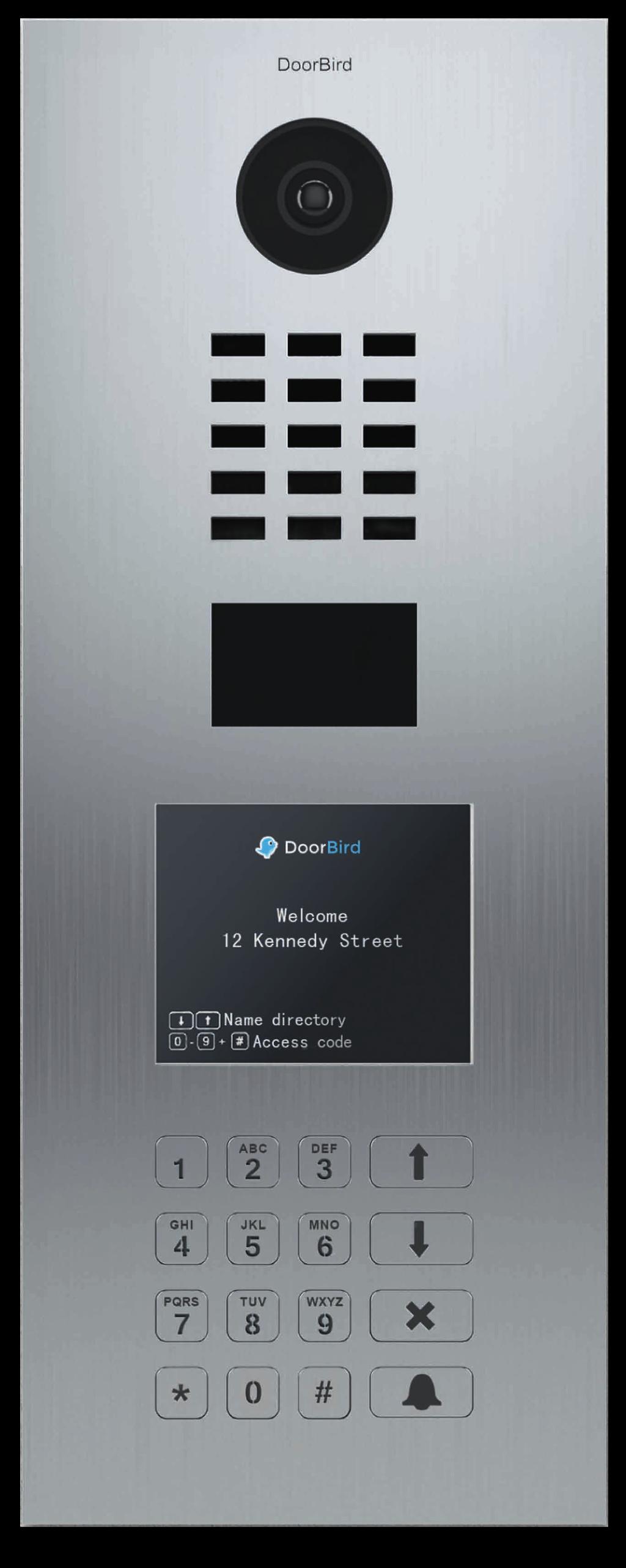 DB-D21DKV Apartment Video & Audio IP Intercom Dimensions: L402mm x W156mm x D49mm The DB-D21DKV combines ease of use & convenience with both audio & video push notifications directly to your