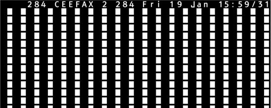 7 Required features of a teletext test signal If we want to use teletext as an on-screen test there are a number of features that we would like: Any data sequence should be as tolerant as possible to