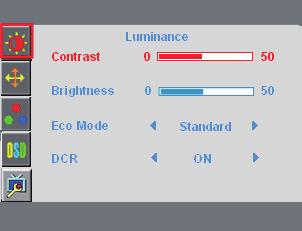 Using the On-Screen Display (OSD) Main Menu Item Main Menu Icon 1st Sub Menu Item 2nd Sub Menu Item Description Luminance Contrast N/A Contrast from Digital-register.