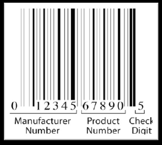 Universal Product Codes (UPCs), typically in the form of barcodes Identification numbers are present everywhere in society.