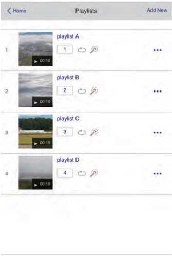 Playlists 1 Returns to the Epson Web Control screen 2 Controls playback of