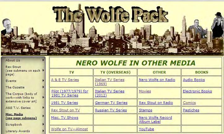 Miscellaneous Media Information and images where available of Wolfe and Stout in the media.