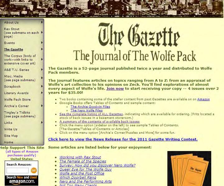 Provides information about The Wolfe Pack s, as well as Lon Cohen s, Gazette