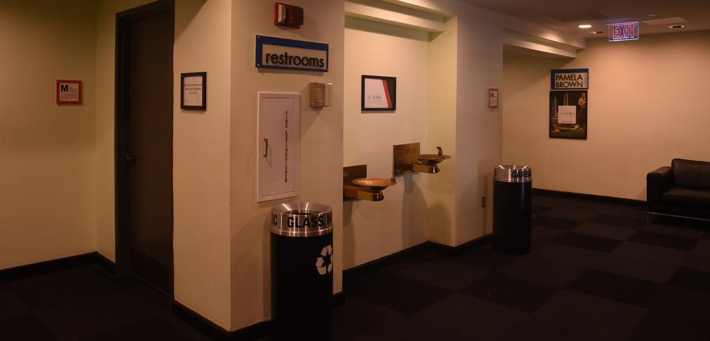 Past the bar on the Mezzanine Level, you ll find more restrooms. 9 Mezzanine level restrooms.