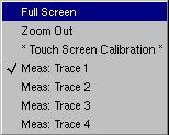 Oscilloscope Mode Oscilloscope Mode (cont.) Menu accessible from display area By double-tapping with the stylus in the display area, the menu concerning the display can be opened directly.