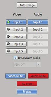 Auto-Image button Click this button (see image on the right, 1) to start a one time Auto-Image on the currently selected input.