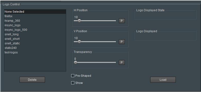 7.11 Logo Insertion Option 7.11.1 Logo Insertion Introduction The logo insertion option provides the facility to key an imported static or animated graphics image onto the video output.