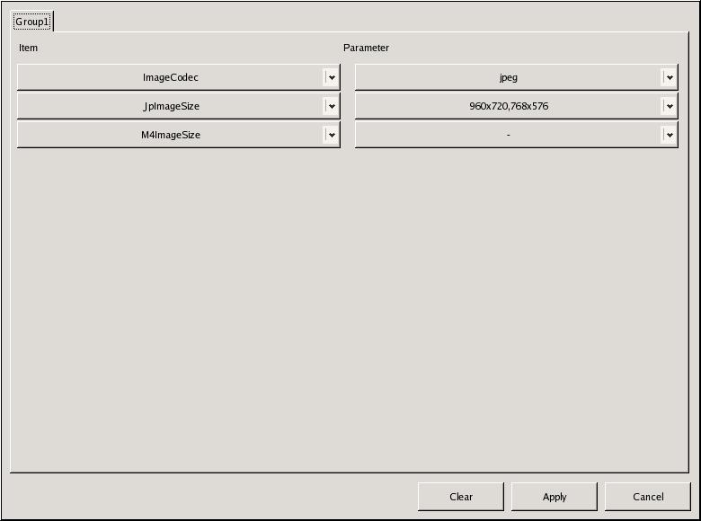Note that the function combination selected here determines the setting range for the various setup screens. 1 Item Select the desired function. Parameter Select the desired value.