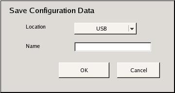 2 Click [Save Configuration Data]. The Save Configuration Data screen appears. 3 Select the save destination, enter a name for the configuration data file, and then click [OK].