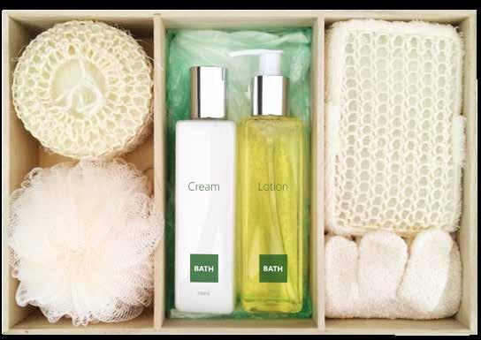 4 Bath Sets Bath & Gift Sets Our Bath & Gift Sets package together products from our range with a minimum order quantity of only 3,000 pieces.