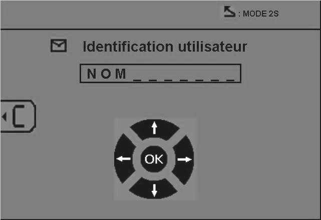 When the "Identification" SD card is inserted and the identification mode is «ON», the following screen is displayed This screen allows the selection of default fields «registration number, car