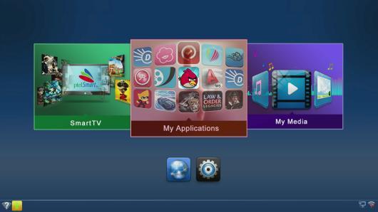 Android TV Launcher Launcher Consist of three options as shown in Figure Smart TV:-Play the live TV Content My Applications :-Shows the