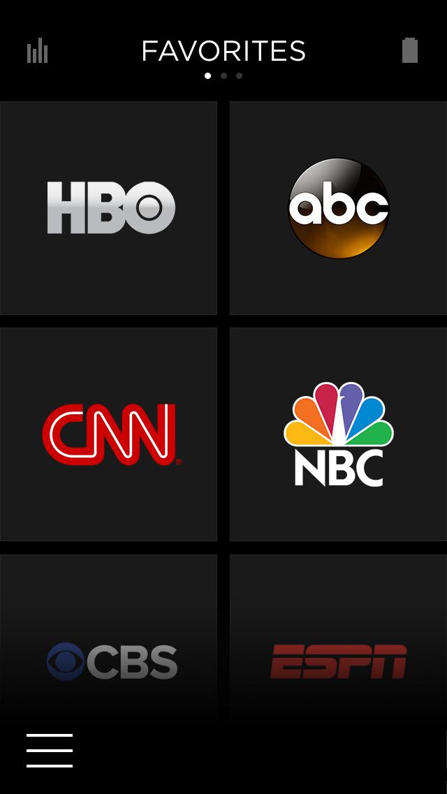 USING FAVORITES The Favorites panel displays a scrollable list of icons for a profile s most popular TV channels. To activate a channel, tap its icon.