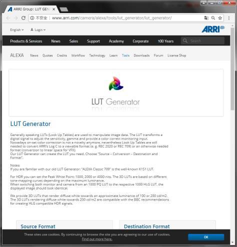 5. LUT Conversion for ARRI Cameras ARRI camera LUT data (ALEXA Series) can be obtained from the ARRI internet site.