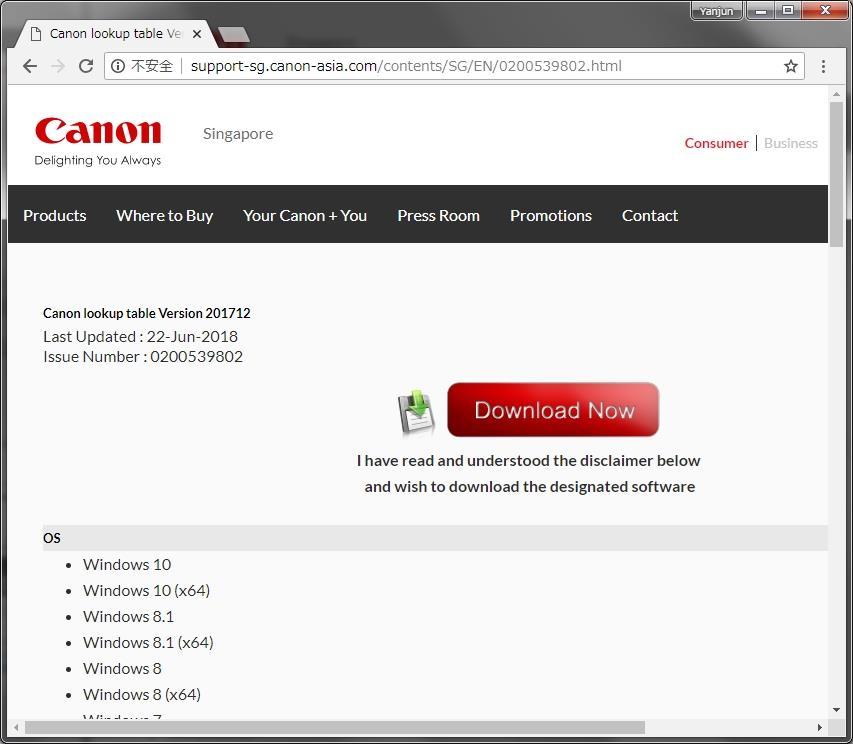 6. LUT Conversion for Canon Log (1) Click the following URL to go to the Canon Log download page to download LUT data. http://support-sg.