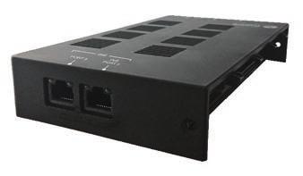 The DMM-5500-PoE features a built-in Ethernet switch that enables the unit to communicate with the LG STB 5500, and offers two additional RJ45 switched ports, one of which supports Power over