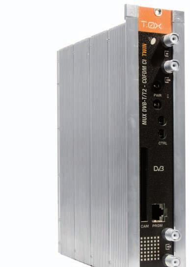 Headends MUX DVB-T/T2 - COFDM CI TWIN Transmodulator Transmodulators that generates two multiplexes COFDM from services whose origin is one or two DVBT/T2 signals.