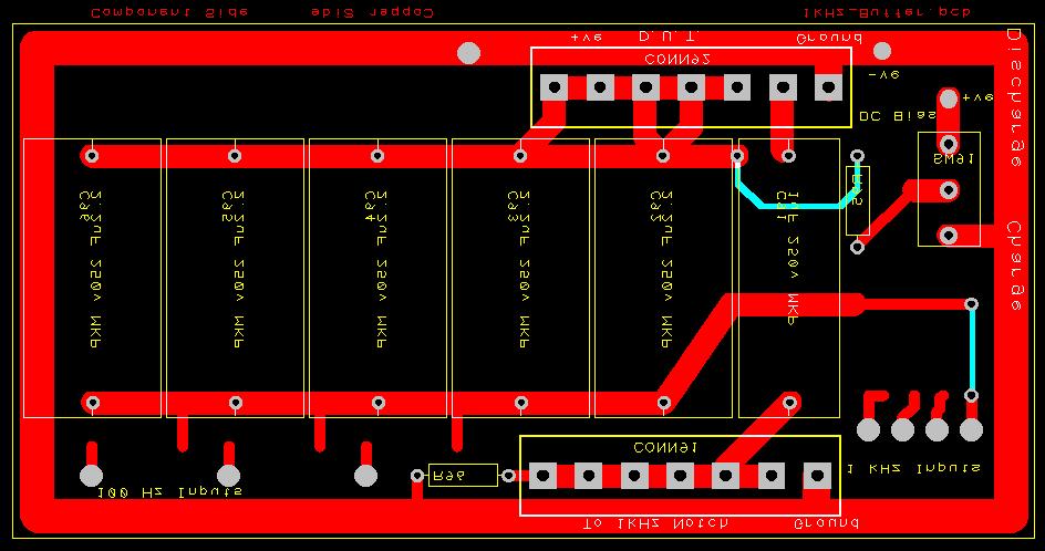 Figure 5) Screen shot showing how I modified my original DC bias printed board for use in this cased assembly.
